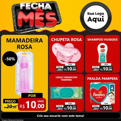 Modelo de Rede Social para Feed Facebook com o tema Fecha Mês para Bebês
