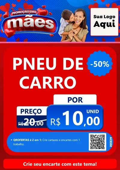 Modelo de Cartaz para Cartaz A4 Vertical com o tema Promoção das Mães para Auto peças