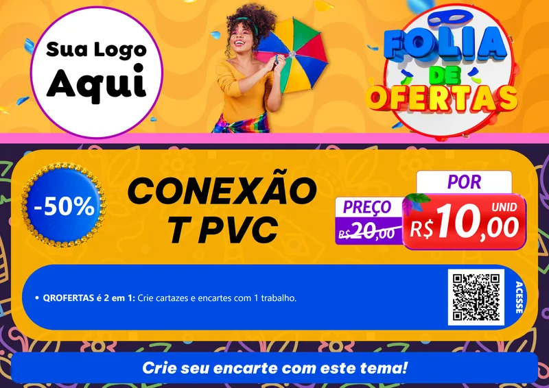 Modelo de Cartaz para Cartaz A4 Horizontal com o tema Folia de Ofertas para Tubos e conexões
