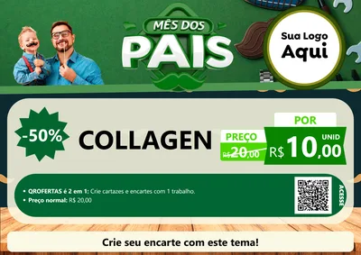 Modelo de Cartaz para Cartaz A4 Horizontal com o tema Mês dos Pais para Suplementos alimentares