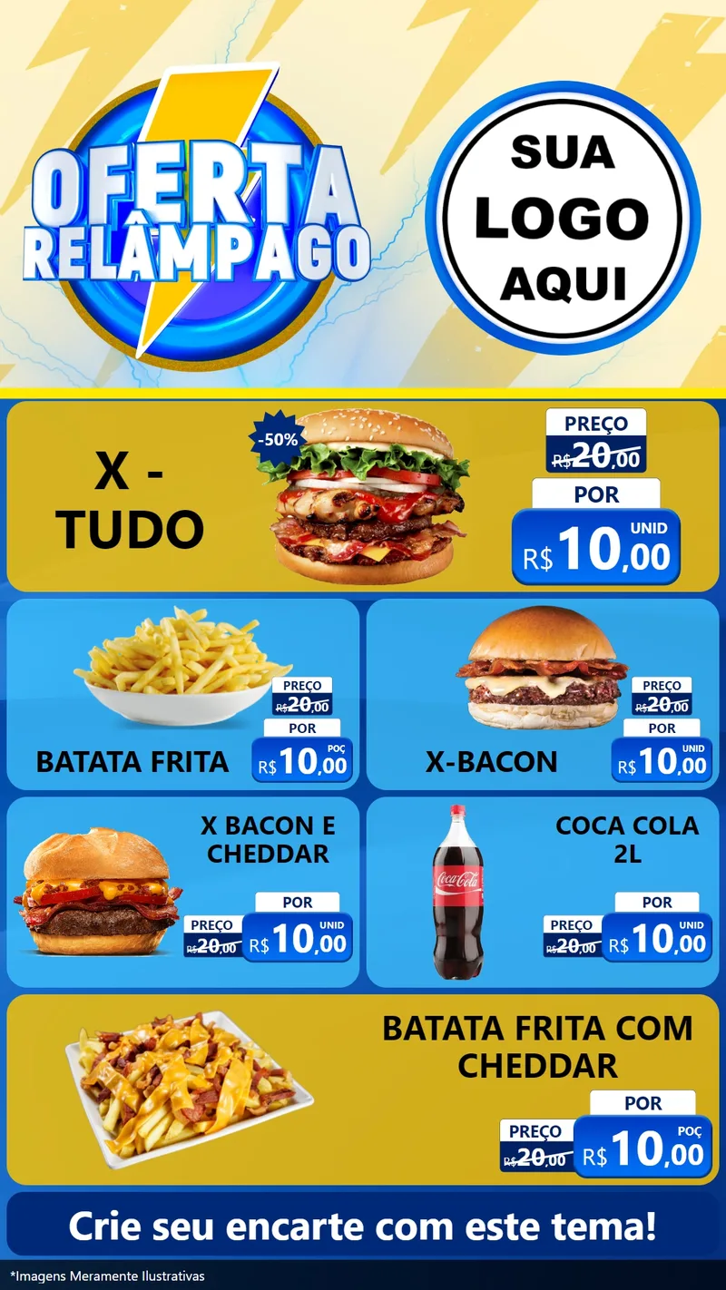Modelo de TV para TV Vertical com o tema Oferta Relâmpago para Hamburgueria