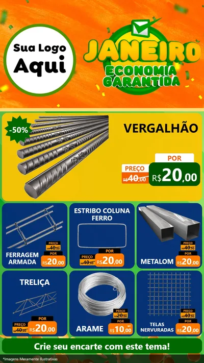 Modelo de Rede Social para Stories com o tema Janeiro - Economia Garantida para Ferragens