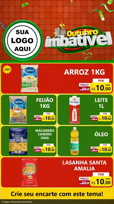 Modelo de TV para TV Vertical com o tema Outubro Imbatível para Supermercado