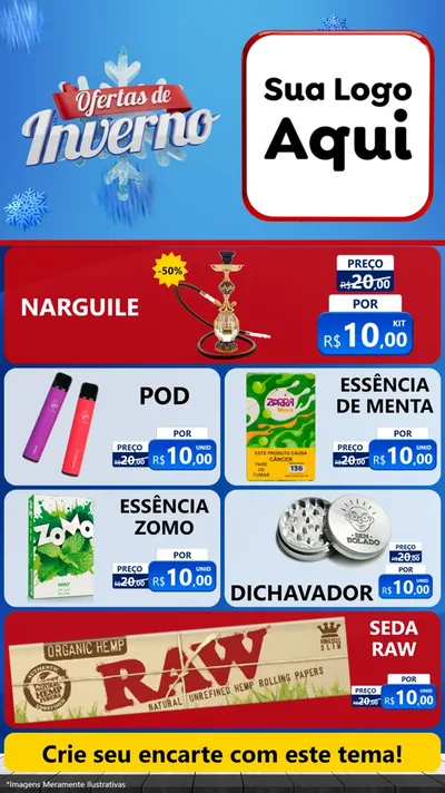 Modelo de TV para TV Vertical com o tema Ofertas de Inverno para Tabacaria