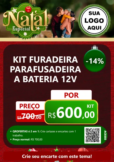 Modelo de Cartaz para Cartaz A4 Vertical com o tema Natal Especial para Maquinas e Ferramentas