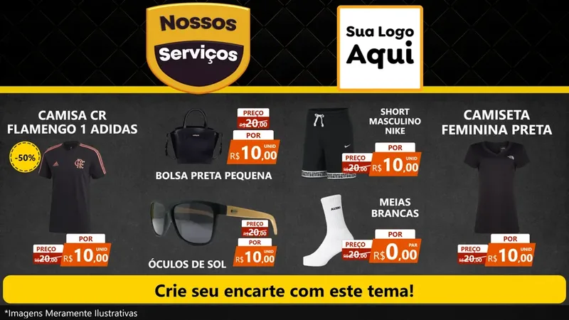 Modelo de TV para TV Horizontal com o tema Nossos Serviços para Roupas e acessórios