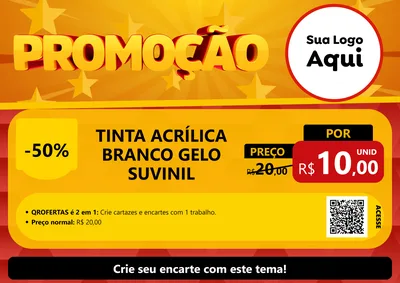 Modelo de Cartaz para Cartaz A4 Horizontal com o tema Promoção para Tintas e Ferramentas