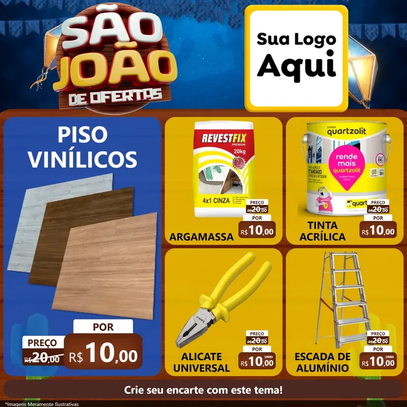 Modelo de Rede Social para Feed Facebook com o tema São João Ofertas Imbatíveis! - Junina para Material para Construção