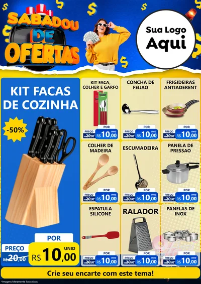 Modelo de Encarte para Encarte A4 Vertical com o tema Sabadou de Ofertas para Utilidades Domésticas