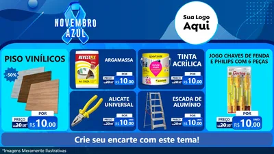 Modelo de TV para TV Horizontal com o tema Novembro Azul para Material para Construção