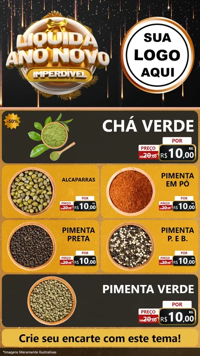 Modelo de TV para TV Vertical com o tema Liquida Ano Novo Imperdível para Produtos Naturais