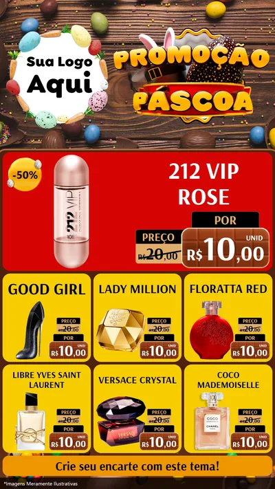 Modelo de Rede Social para Stories com o tema Promoção Páscoa para Perfumes