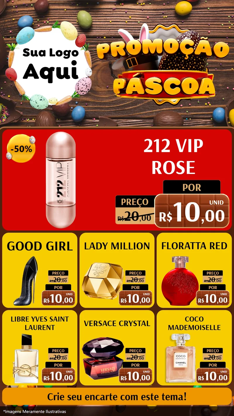 Modelo de Rede Social para Stories com o tema Promoção Páscoa para Perfumes