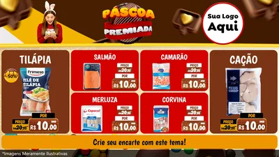 Modelo de TV para TV Horizontal com o tema Páscoa Premiada para Peixaria