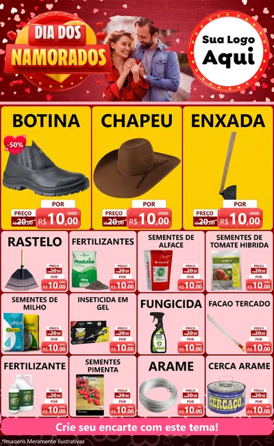 Modelo de Encarte para Encarte Grande com o tema Dia Dos Namorados para Agropecuária