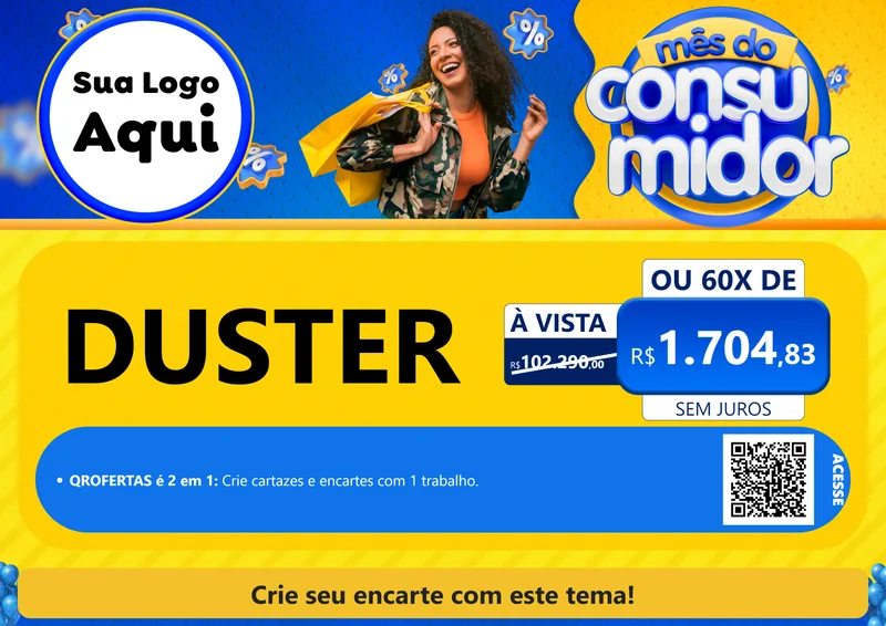 Modelo de Cartaz para Cartaz A4 Horizontal com o tema Mês do Consumidor para Concessionaria de Carros