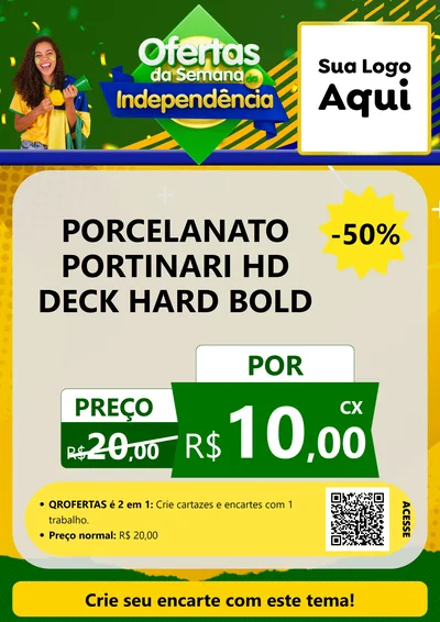 Modelo de Cartaz para Cartaz A4 Vertical com o tema Ofertas da Semana da Independência para Pisos e revestimentos