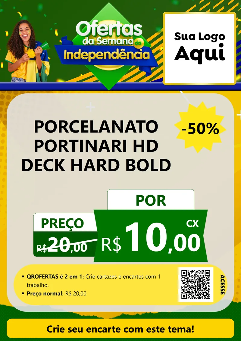 Modelo de Cartaz para Cartaz A4 Vertical com o tema Ofertas da Semana da Independência para Pisos e revestimentos
