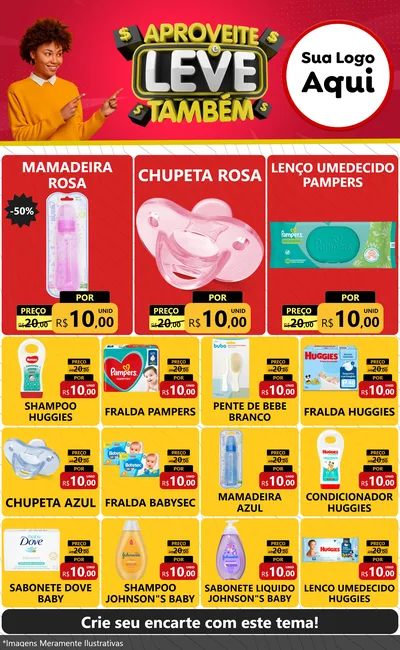 Modelo de Encarte para Encarte Grande com o tema Aproveite e Leve Também para Bebês