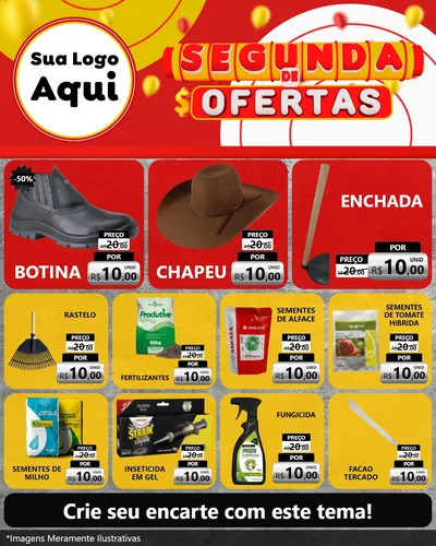 Modelo de Rede Social para Feed Instagram com o tema Segunda de Ofertas para Agropecuária