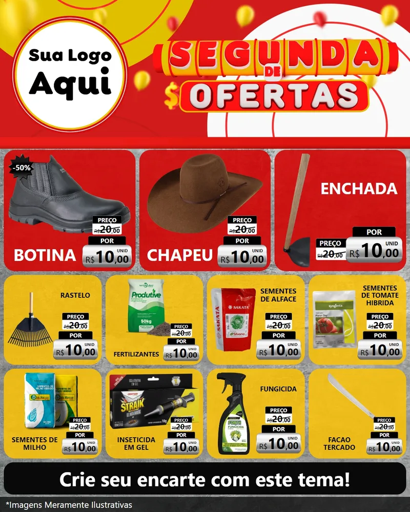Modelo de Rede Social para Feed Instagram com o tema Segunda de Ofertas para Agropecuária
