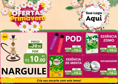 Modelo de Encarte para Encarte A4 Horizontal com o tema Ofertas de Primavera para Tabacaria