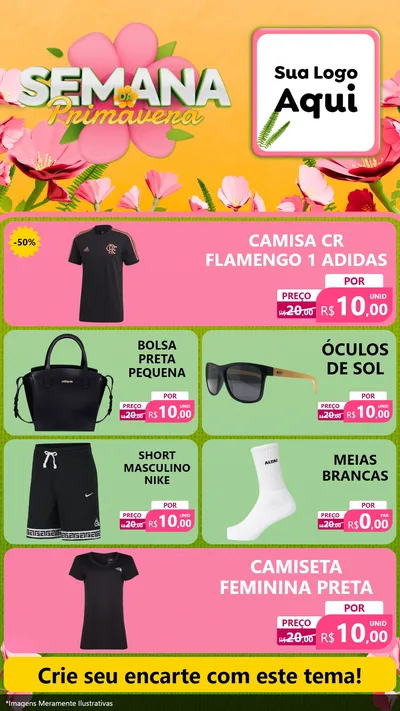 Modelo de TV para TV Vertical com o tema Semana da Primavera para Roupas e acessórios