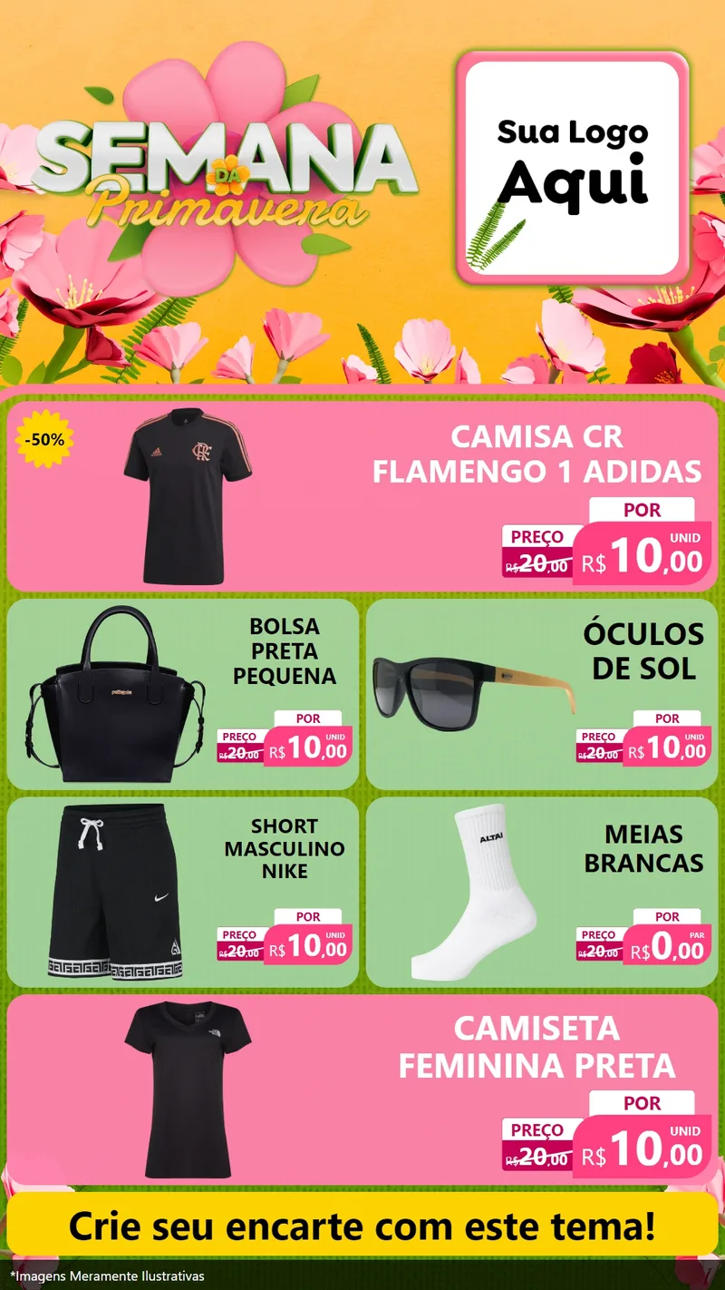 Modelo de TV para TV Vertical com o tema Semana da Primavera para Roupas e acessórios