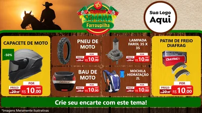 Modelo de TV para TV Horizontal com o tema Especial Semana Farroupilha para Moto peças