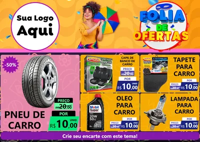 Modelo de Encarte para Encarte A4 Horizontal com o tema Folia de Ofertas para Auto peças