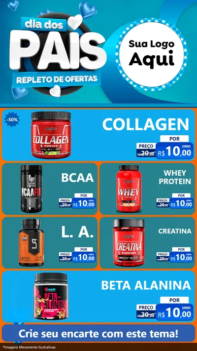 Modelo de TV para TV Vertical com o tema Dia Dos Pais Repleto de Ofertas para Suplementos alimentares