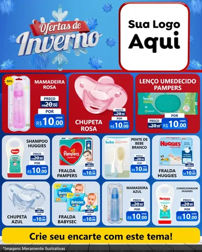 Modelo de Rede Social para Feed Instagram com o tema Ofertas de Inverno para Bebês