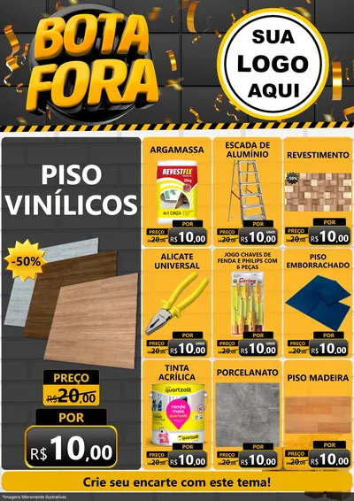 Modelo de Encarte para Encarte A4 Vertical com o tema Bota Fora para Material para Construção