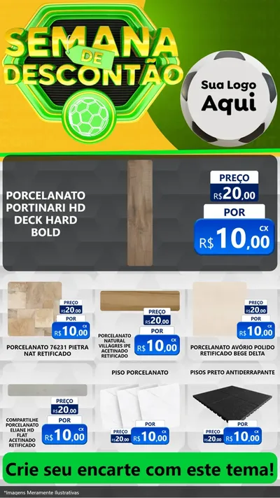 Modelo de Rede Social para Stories com o tema Semana de Descontão - Copa para Pisos e revestimentos
