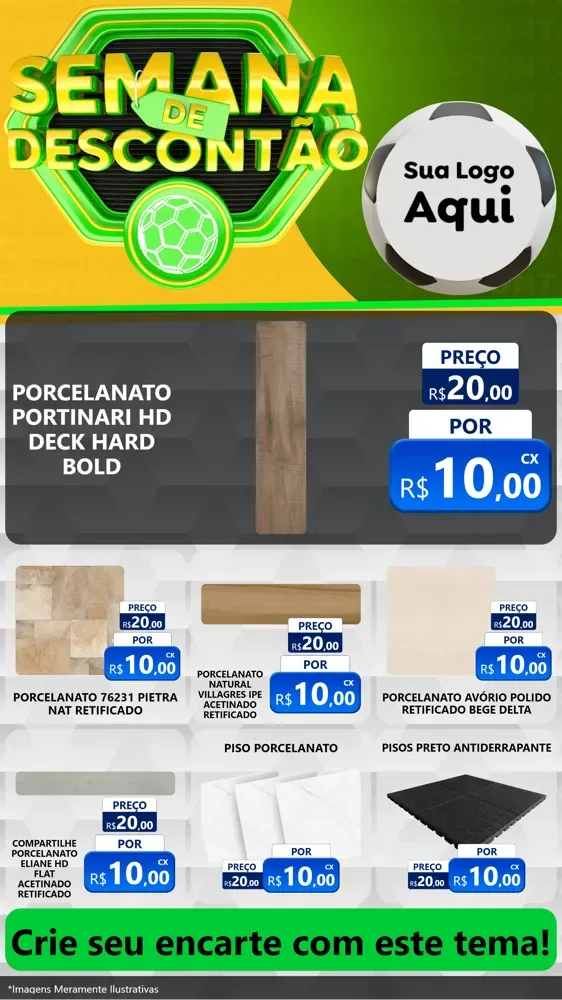 Modelo de Rede Social para Stories com o tema Semana de Descontão - Copa para Pisos e revestimentos