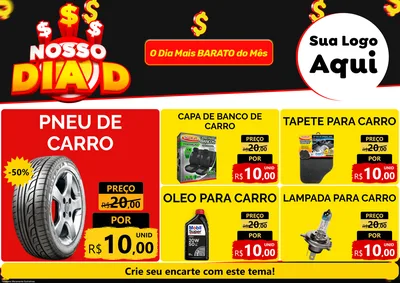 Modelo de Encarte para Encarte A4 Horizontal com o tema Nosso Dia D para Auto peças