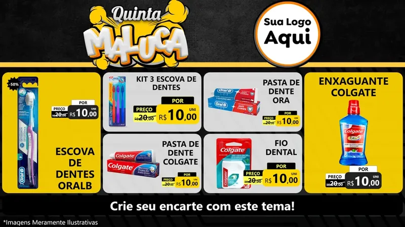 Modelo de TV para TV Horizontal com o tema Quinta Maluca para Higiene Pessoal