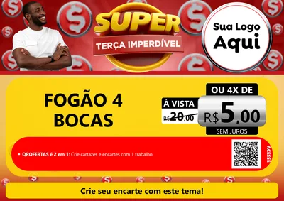 Modelo de Cartaz para Cartaz A4 Horizontal com o tema Super Terça Imperdível para Móveis e Eletro