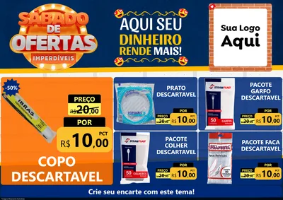 Modelo de Encarte para Encarte A4 Horizontal com o tema Sábado de Ofertas Imperdíveis para Embalagens