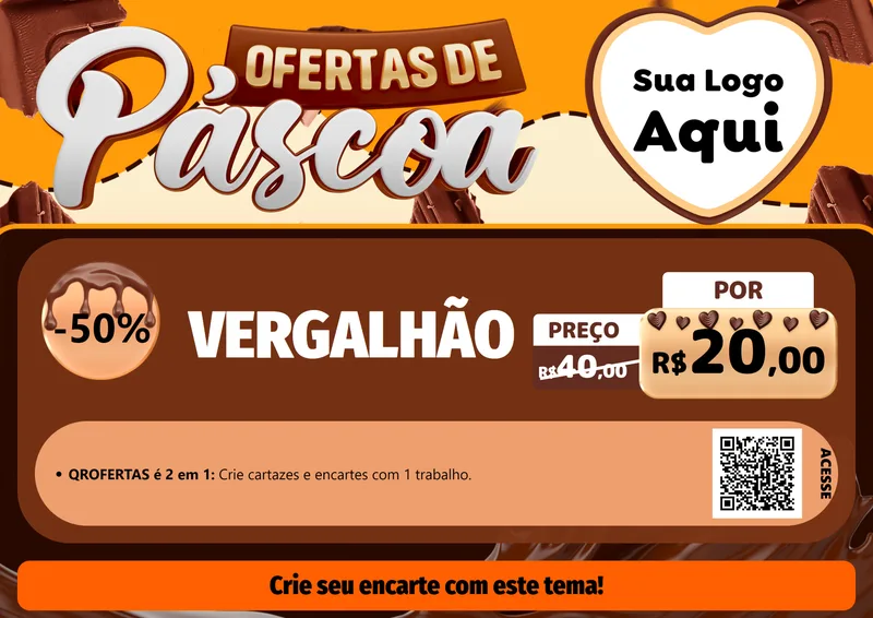 Modelo de Cartaz para Cartaz A4 Horizontal com o tema Ofertas de Páscoa para Ferragens