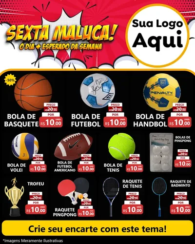 Modelo de Rede Social para Feed Instagram com o tema Sexta Maluca! para Artigos Esportivos