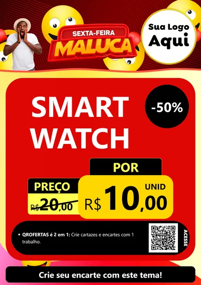 Modelo de Cartaz para Cartaz A4 Vertical com o tema Sexta-feira Maluca para Informática
