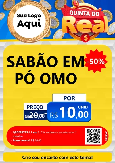 Modelo de Cartaz para Cartaz A4 Vertical com o tema Quinta do Real para Produtos de Limpeza