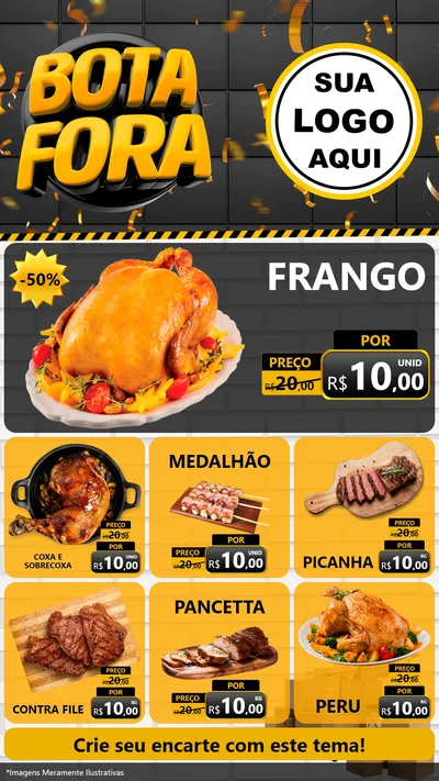 Modelo de Rede Social para Stories com o tema Bota Fora para Assados