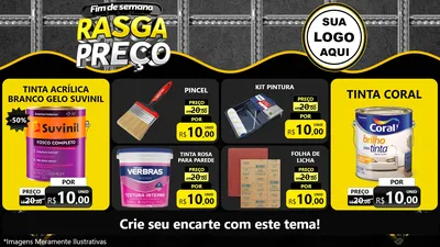 Modelo de TV para TV Horizontal com o tema Fim de Semana Rasga Preço para Tintas e Ferramentas