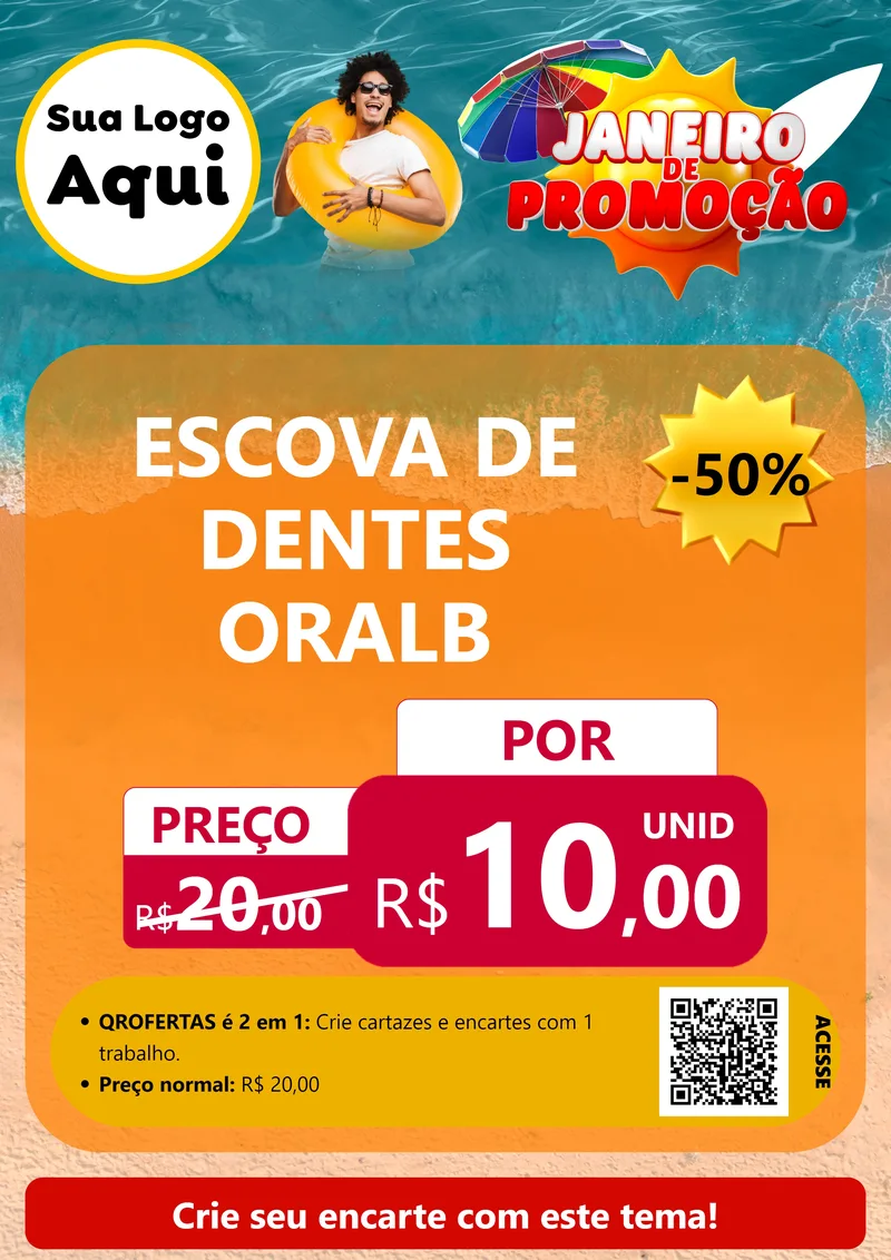 Modelo de Cartaz para Cartaz A4 Vertical com o tema Janeiro de Promoção para Higiene Pessoal