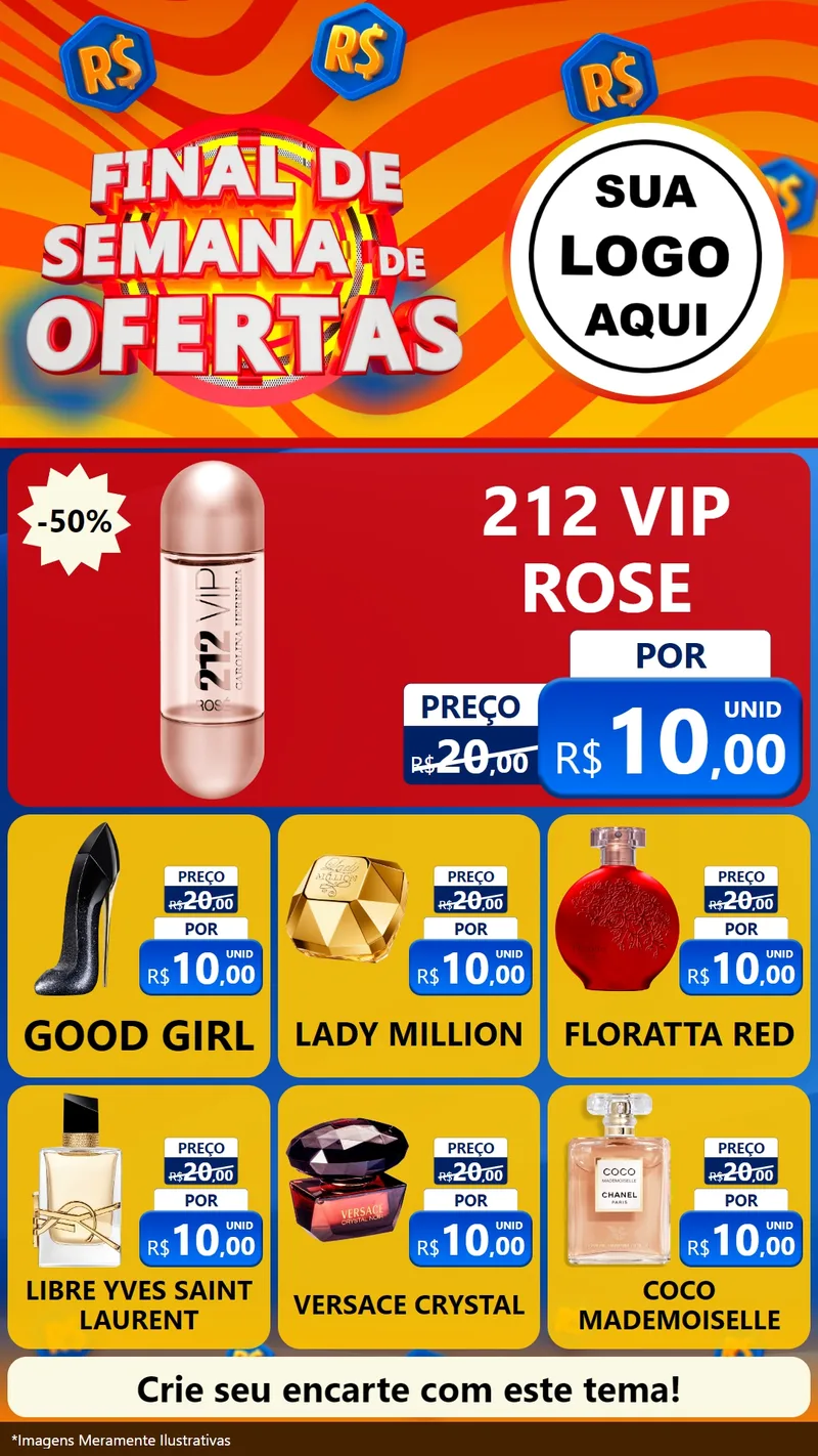 Modelo de Rede Social para Stories com o tema Final de Semana de Ofertas para Perfumes