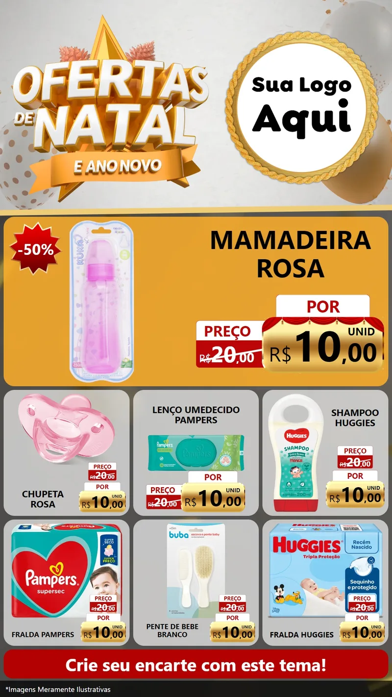 Modelo de Rede Social para Stories com o tema Ofertas De Natal E Ano Novo para Bebês