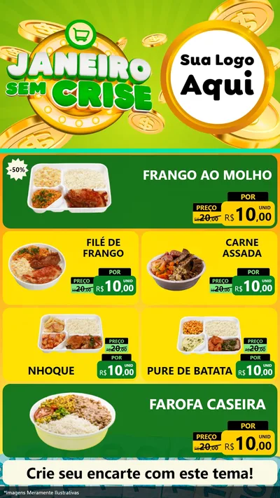 Modelo de TV para TV Vertical com o tema Janeiro Sem Crise para Restaurante