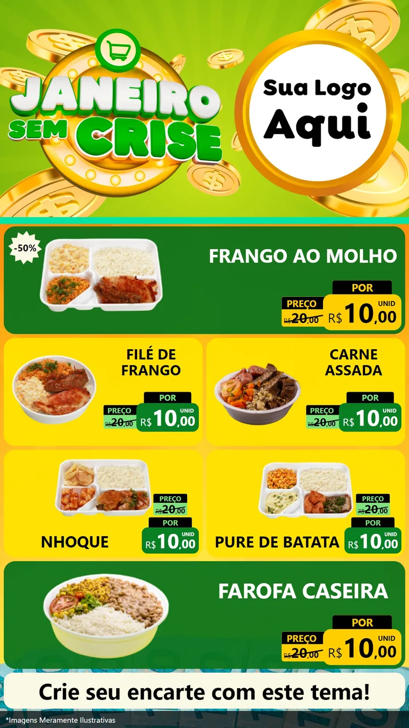 Modelo de TV para TV Vertical com o tema Janeiro Sem Crise para Restaurante